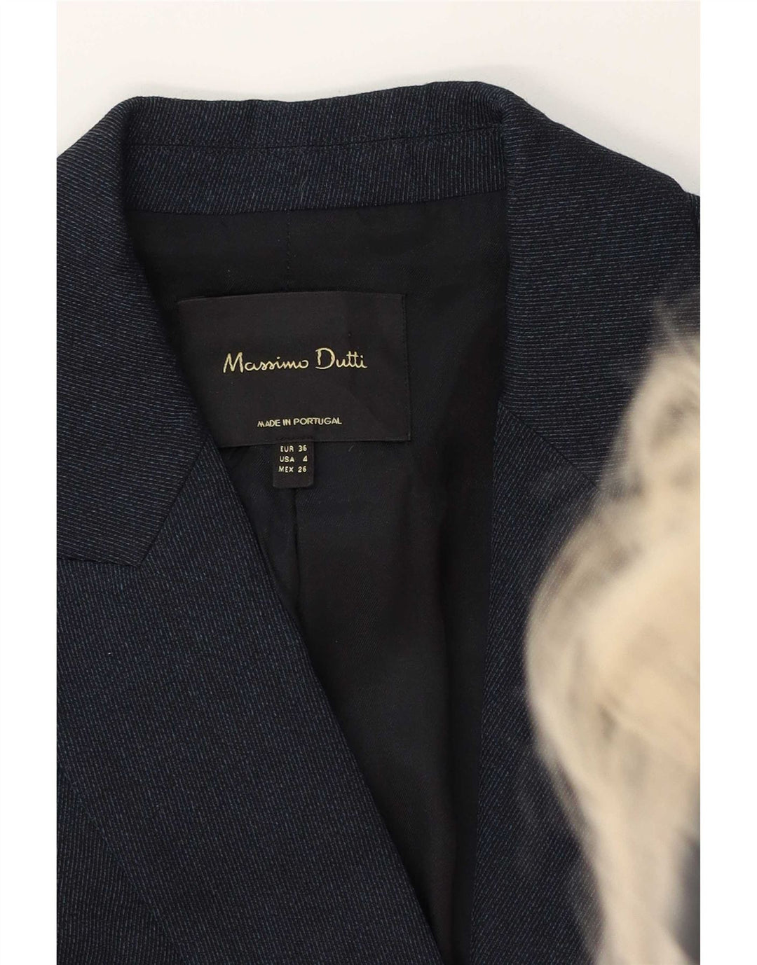 Jachetă Blazer Femei Massimo Dutti cu 1 nasture EU 36 XS Viscoză bleumarin