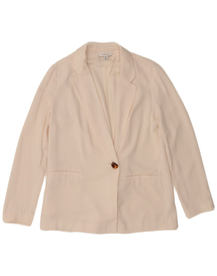 Topshop Jachetă supradimensionată pentru femei cu 1 nasture UK 8 Small Off White