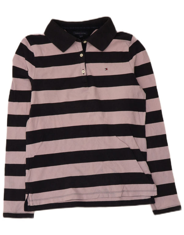 Tricou polo Tommy Hilfiger Rugby pentru femei UK 12 Medium Pink Striped