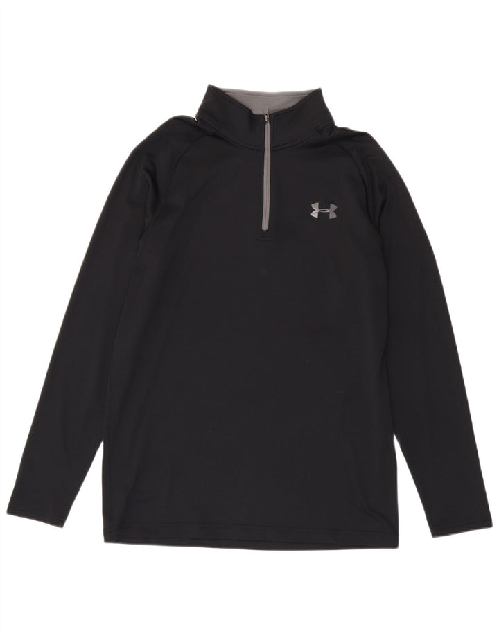 Pulover Under Armour Heat Gear pentru bărbați, cu fermoar și gât, Top de trening, mic, negru