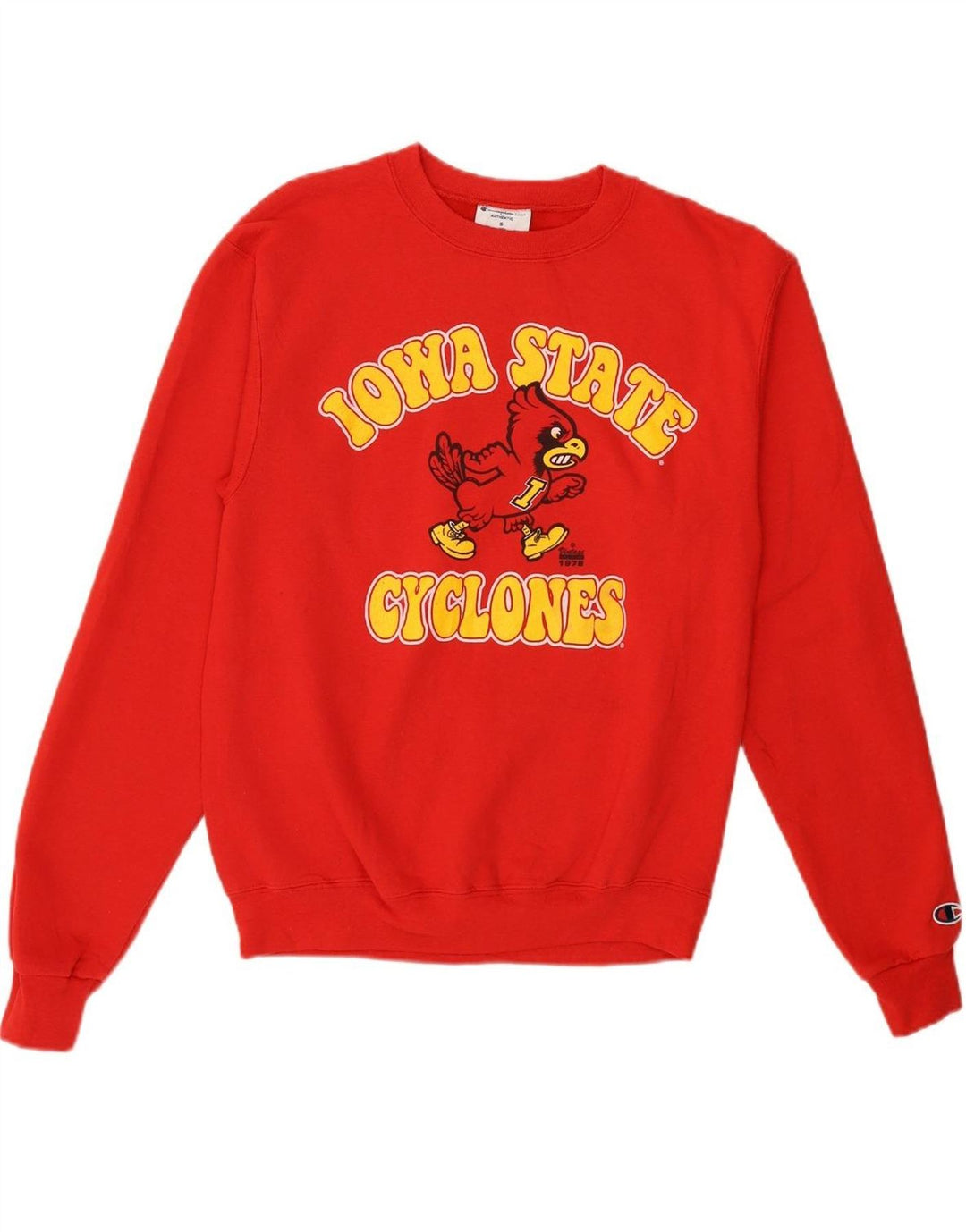 CHAMPION Mens Iowa State Cyclones Graphic Sweatshirt Jumper Small Red