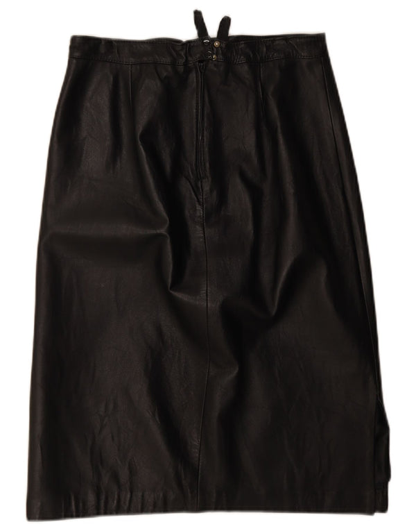 Fusta din piele vintage pentru femei W28 Medium Black