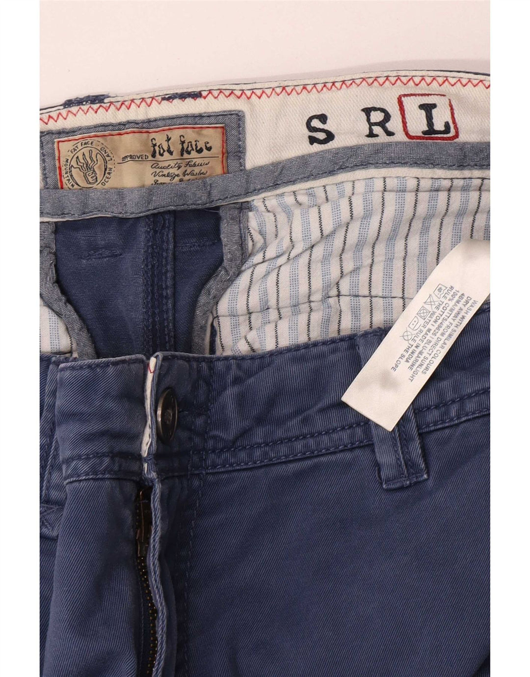 Pantaloni chino obișnuiți pentru bărbați Fat Face, mari L36 L33, bumbac albastru