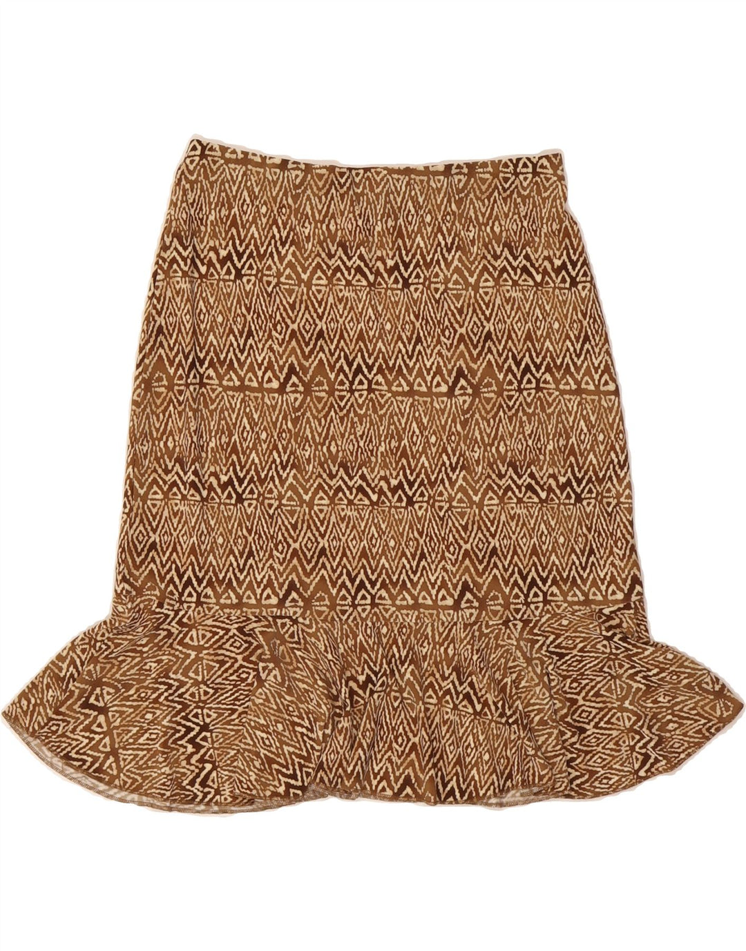 CHAPS Womens Trumpet Skirt Small W27  Brown Geometric Polyester Vintage Chaps and Second-Hand Chaps from Messina Hembry 