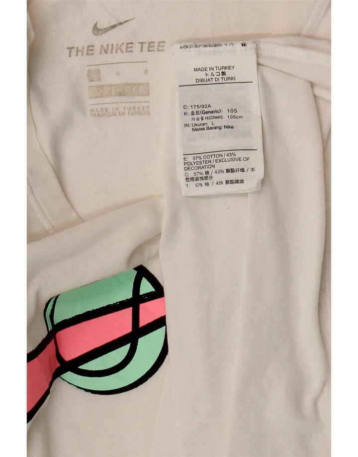 Tricou grafic Nike pentru bărbați Top mare din bumbac alb