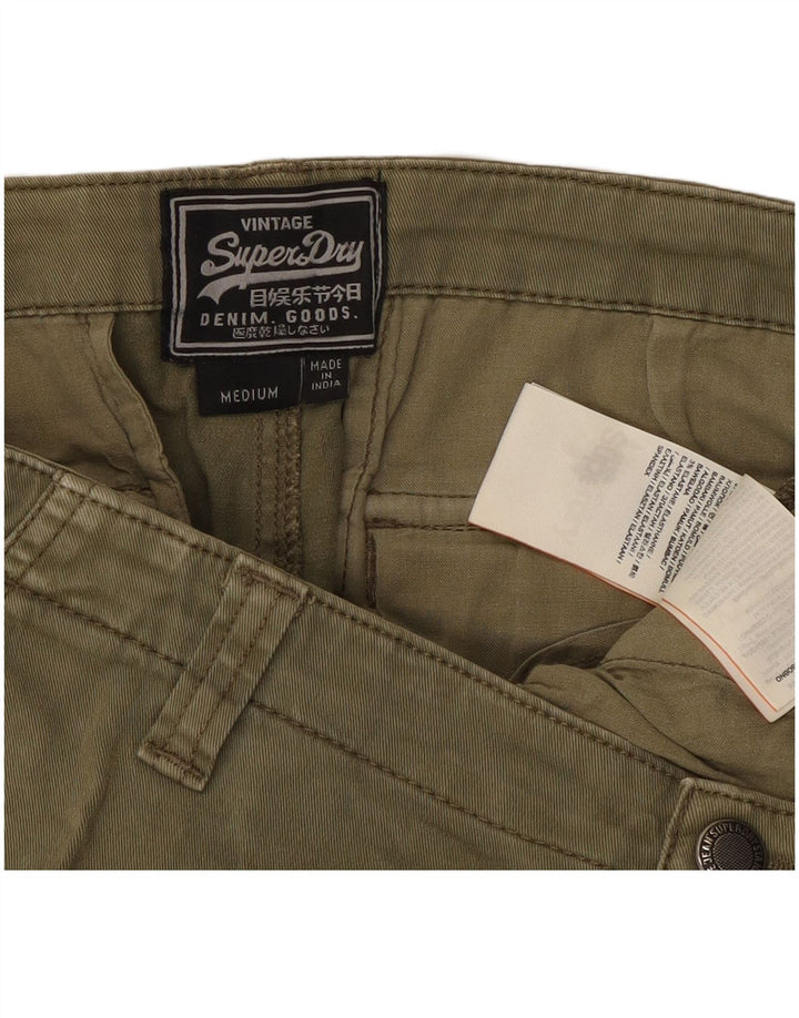 SUPERDRY Womens Slim Cargo Trousers Medium W30 L27 Khaki Cotton