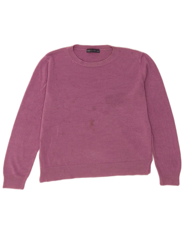 Pulover pentru femei Marks & Spencer cu decolteu triplu UK 14 mare violet acrilic