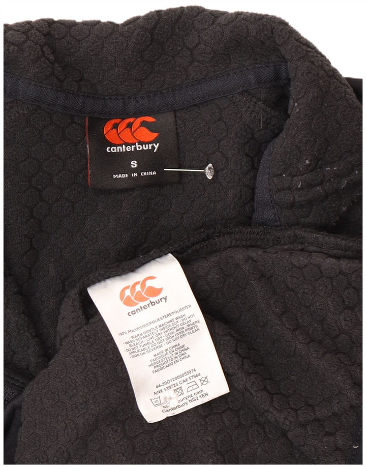 Pulover Canterbury pentru bărbați, cu fermoar, cu gât, poliester mic, negru