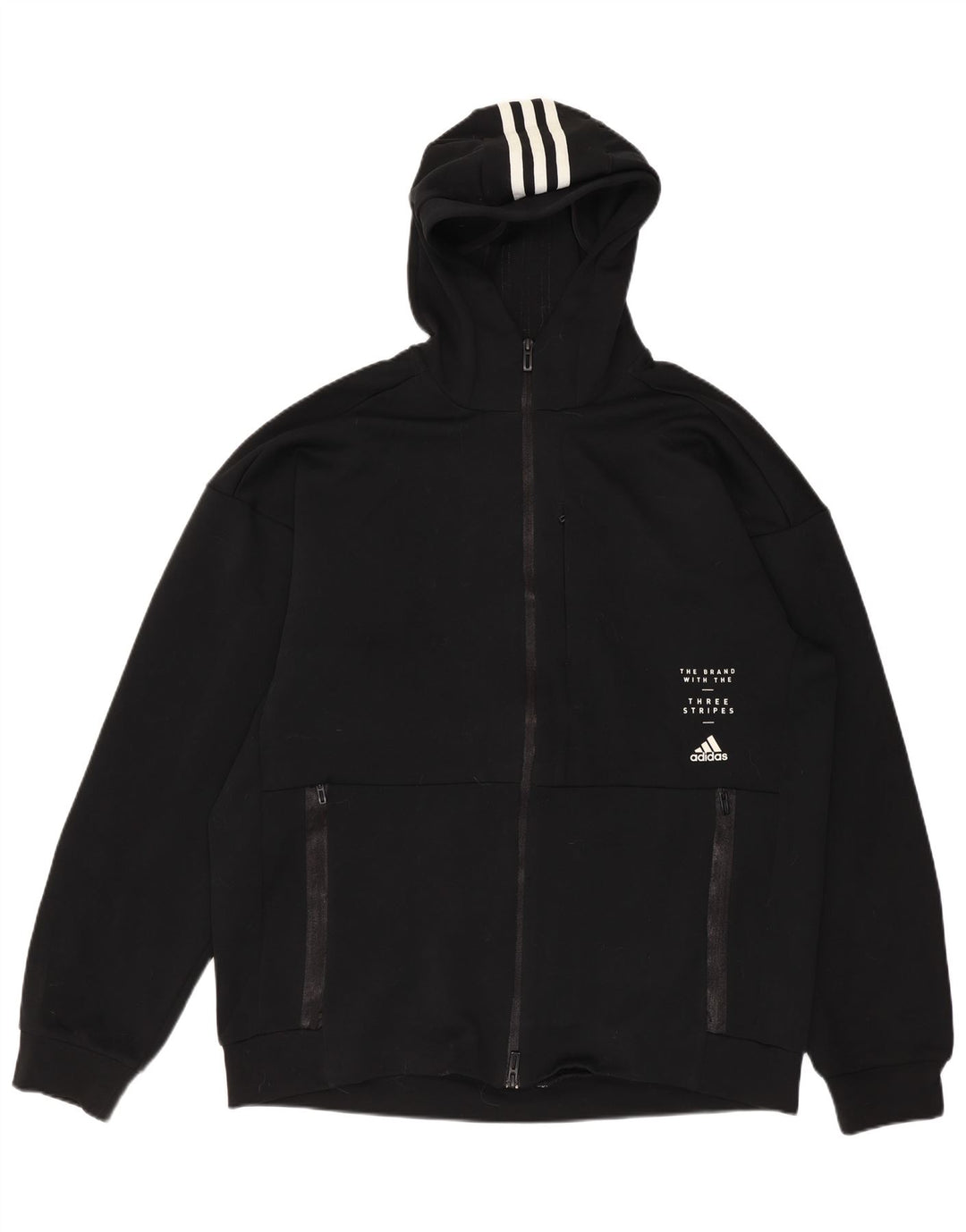 Pulover ADIDAS Climalite Graphic Zip pentru bărbați, poliester mediu negru