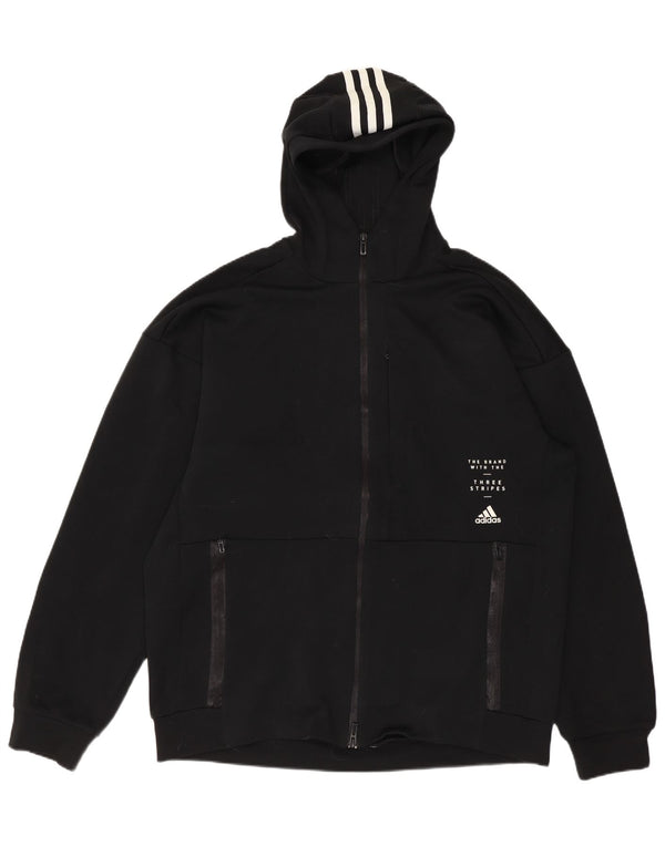 Pulover ADIDAS Climalite Graphic Zip pentru bărbați, poliester mediu negru