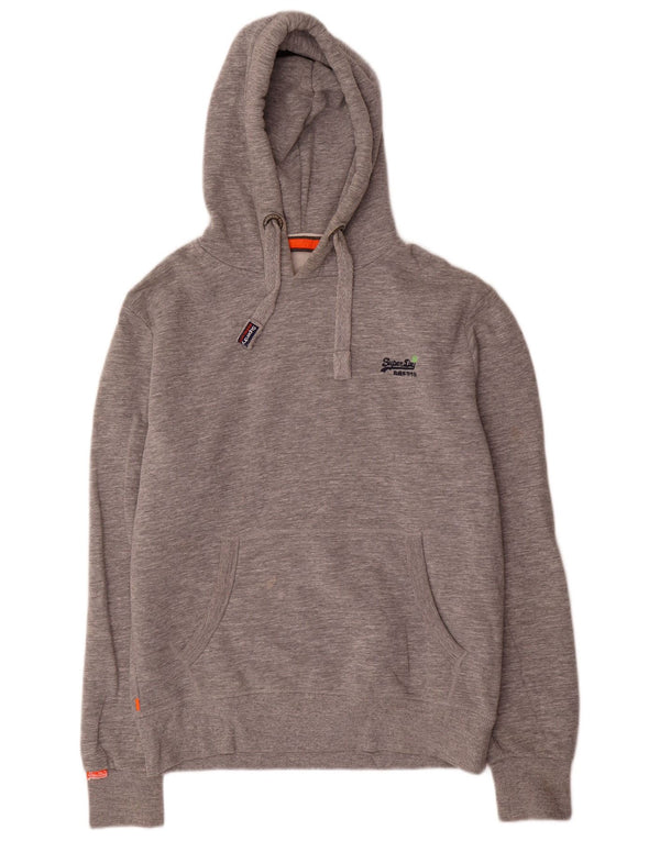 Superdry Mens Hoodie Jumper XL Grey Flecked Cotton
