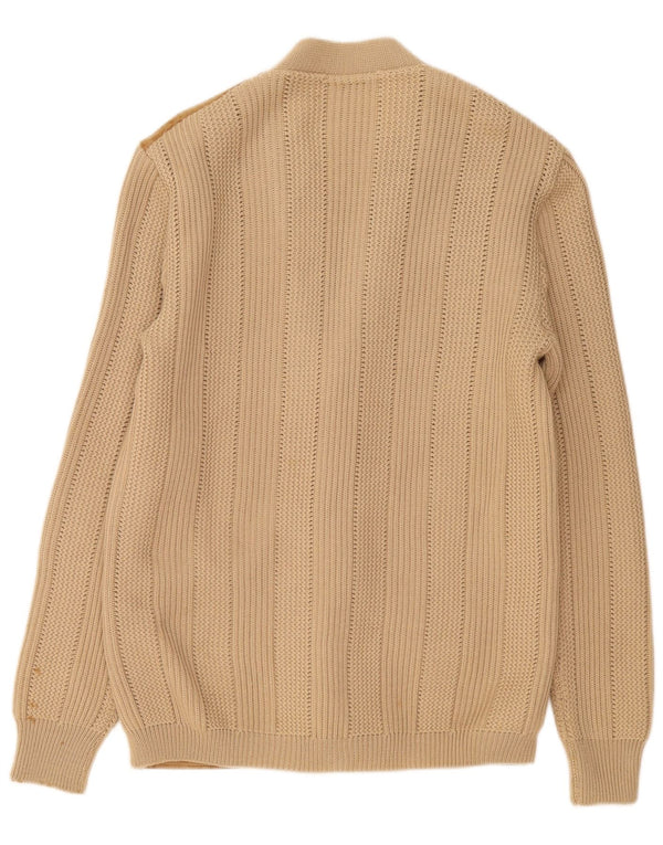 Pulover Cardigan Vintage Bărbați IT 50 Medium Bej Piele