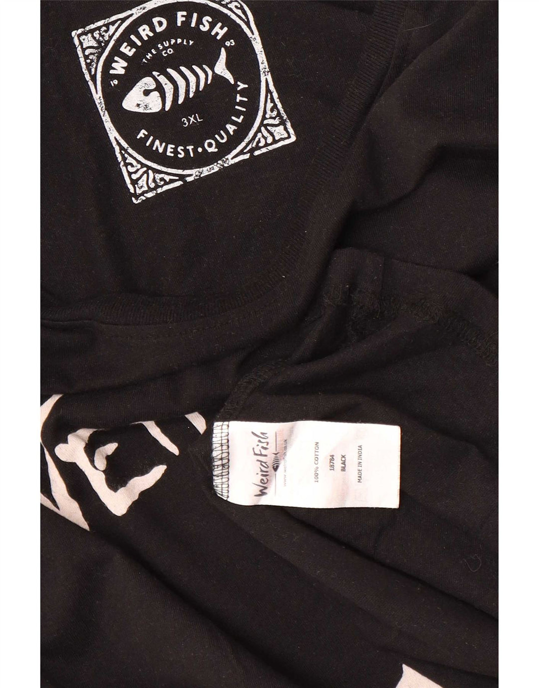 Tricou grafic pentru bărbați Weird Fish Top 3XL bumbac negru