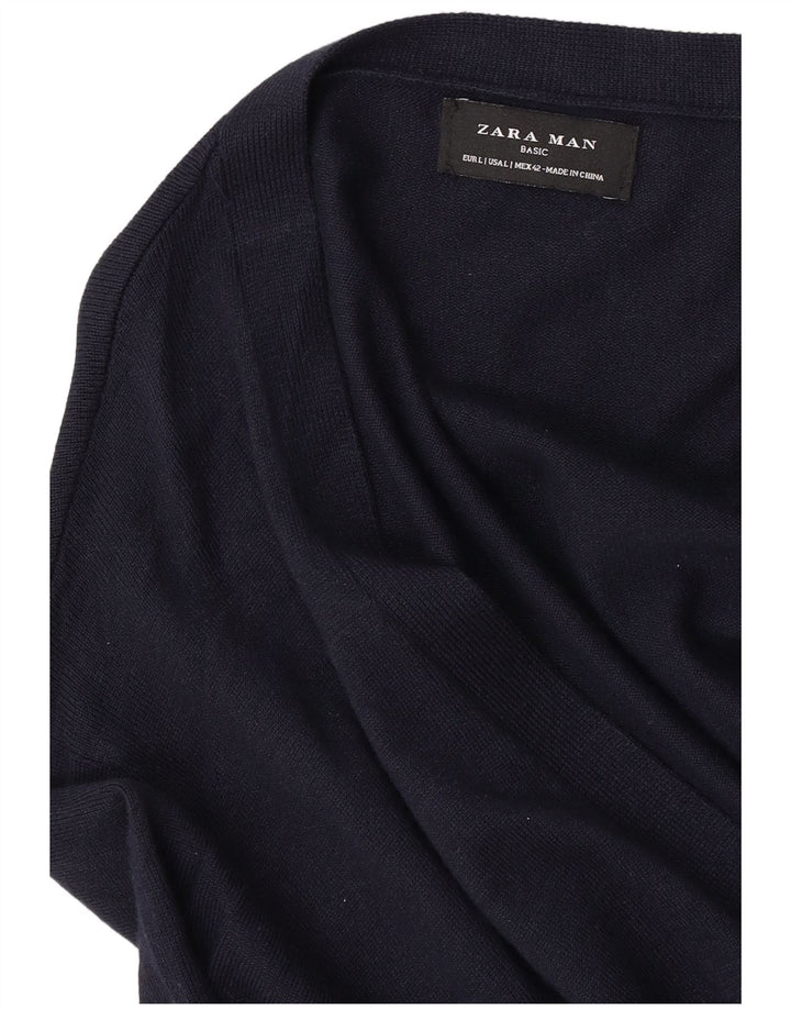 Pulover cardigan pentru bărbați Zara, mare, bleumarin