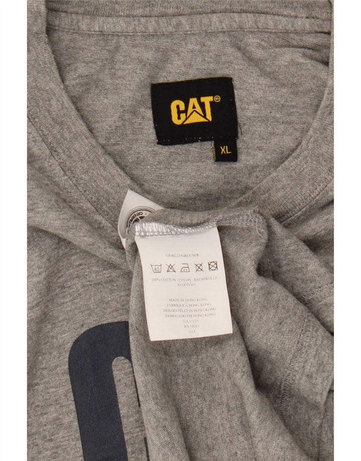 Tricou grafic pentru bărbați CAT Top XL bumbac gri