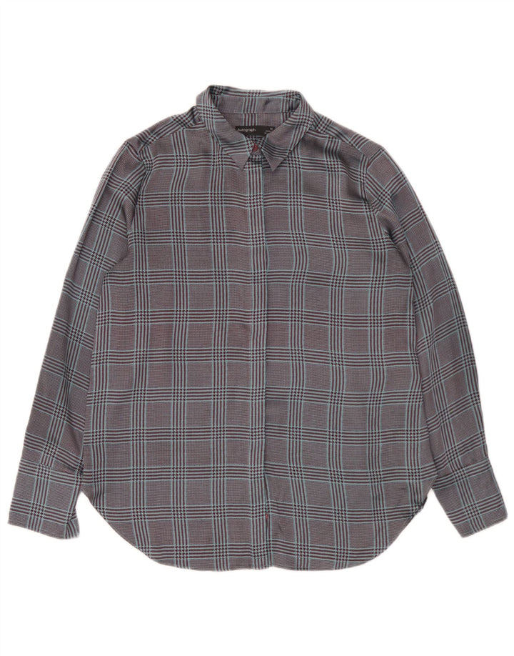 Cămașă supradimensionată pentru femei Marks & Spencer UK 10 Small Blue Check Poliester