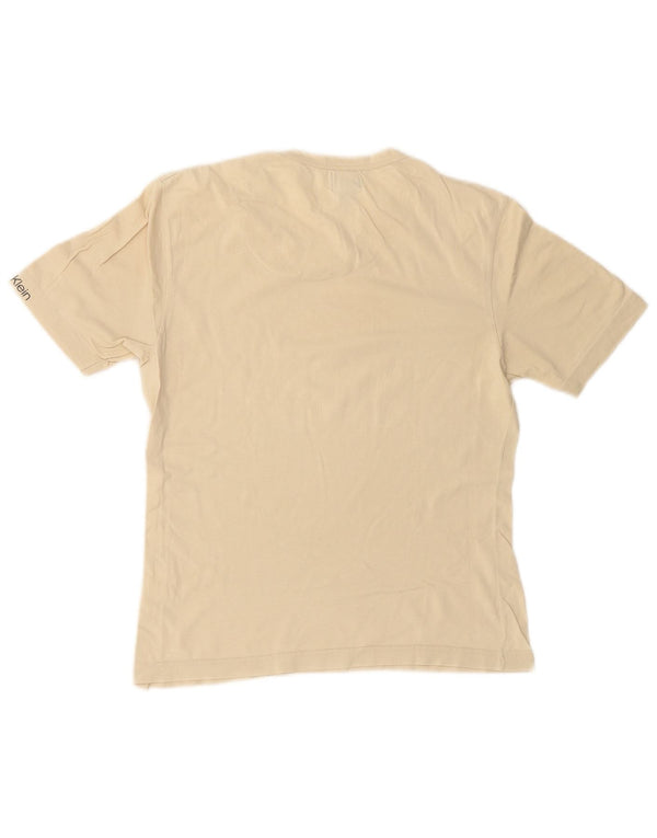 CALVIN KLEIN Tricou pentru femei Top UK 14 Large Beige Bumbac