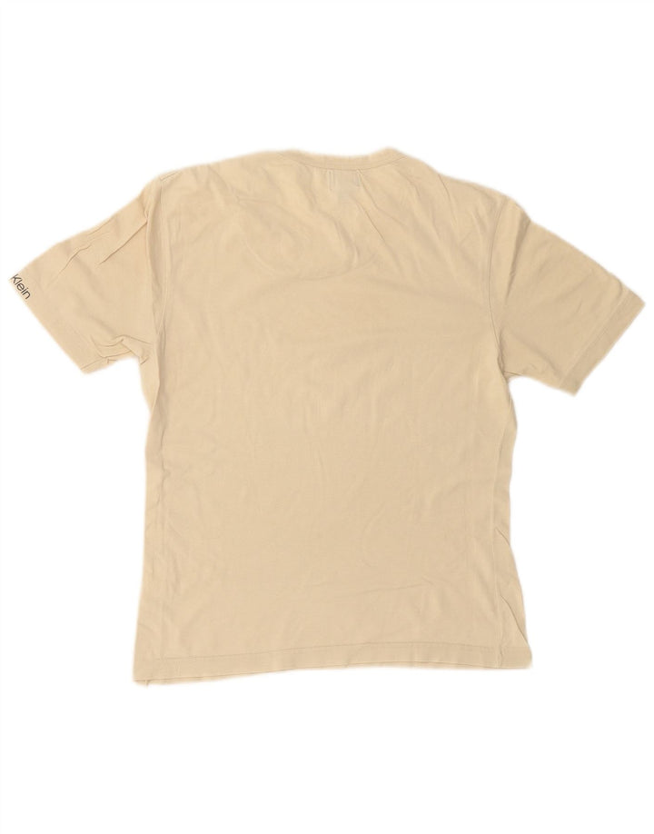 CALVIN KLEIN Tricou pentru femei Top UK 14 Large Beige Bumbac