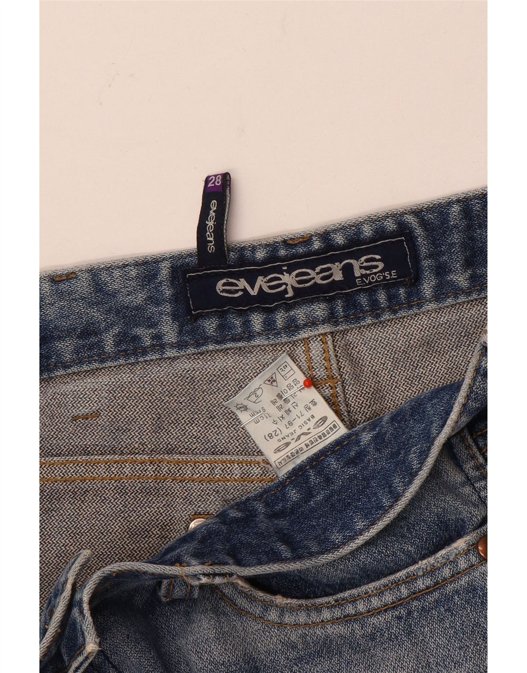 Blugi drepți pentru femei Vintage W28 L27 Albastru