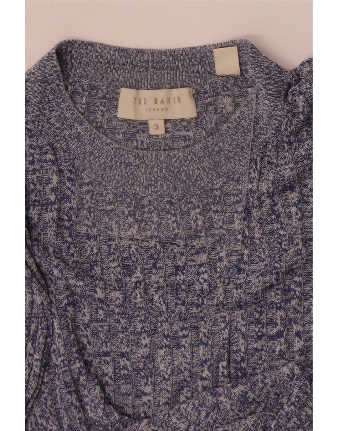 Pulover Ted Baker pentru damă, cu decolteu rotund, mărimea 3, albastru mediu, pete