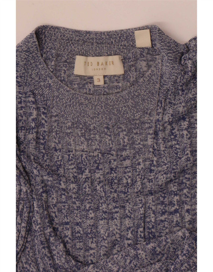 Pulover Ted Baker pentru damă, cu decolteu rotund, mărimea 3, albastru mediu, pete