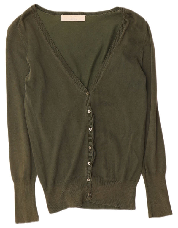 Pulover cardigan pentru femei Zara UK 12 Medium Khaki Bumbac