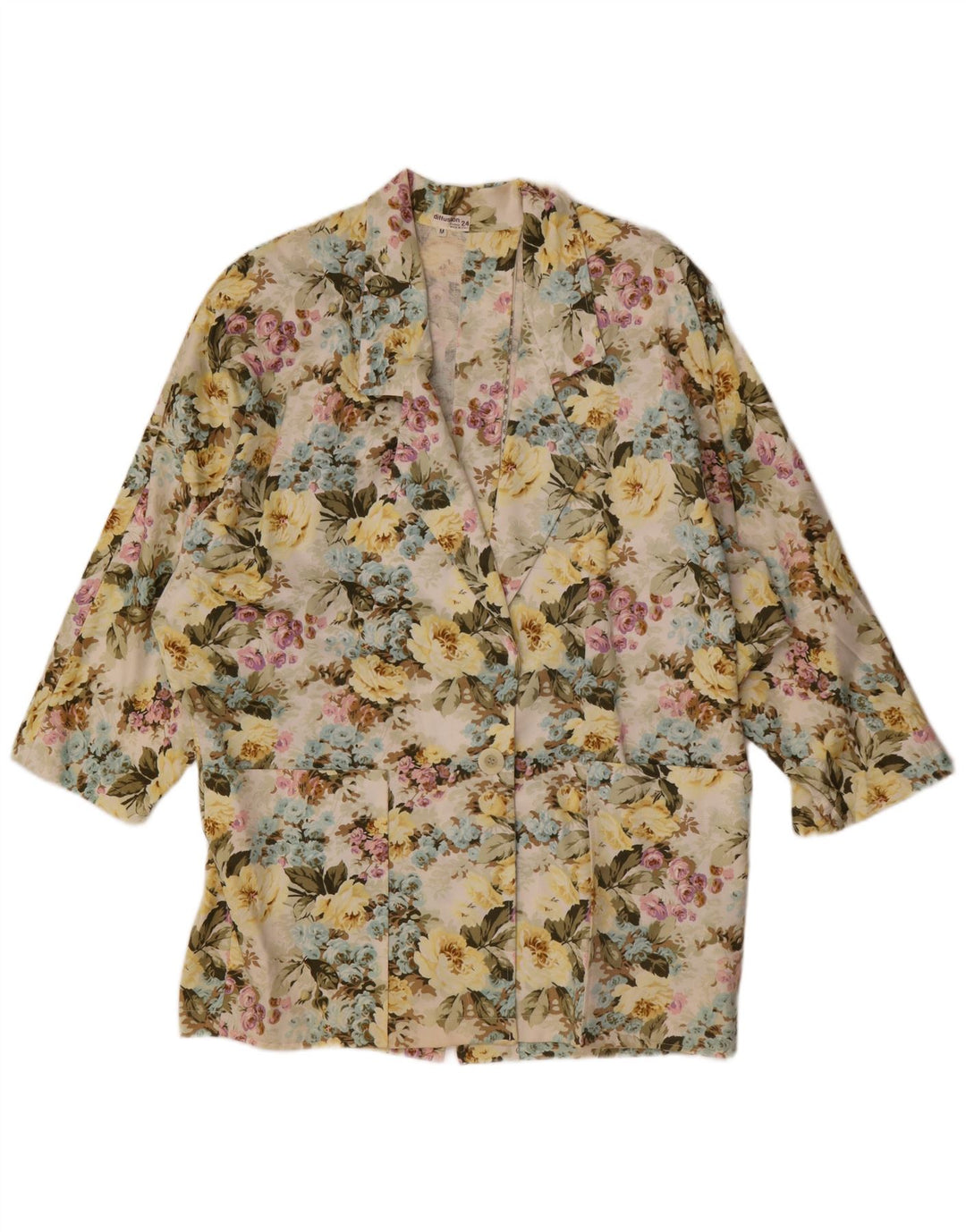 Blazer Vintage pentru femei cu mâneci 3/4 UK 14 Medium Multicolor