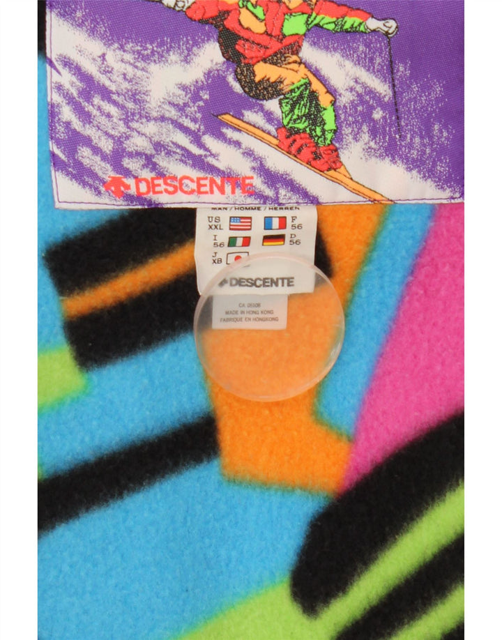 Jachetă de schi cu glugă grafică Descente pentru bărbați IT 56 2XL Albastru Colorblock