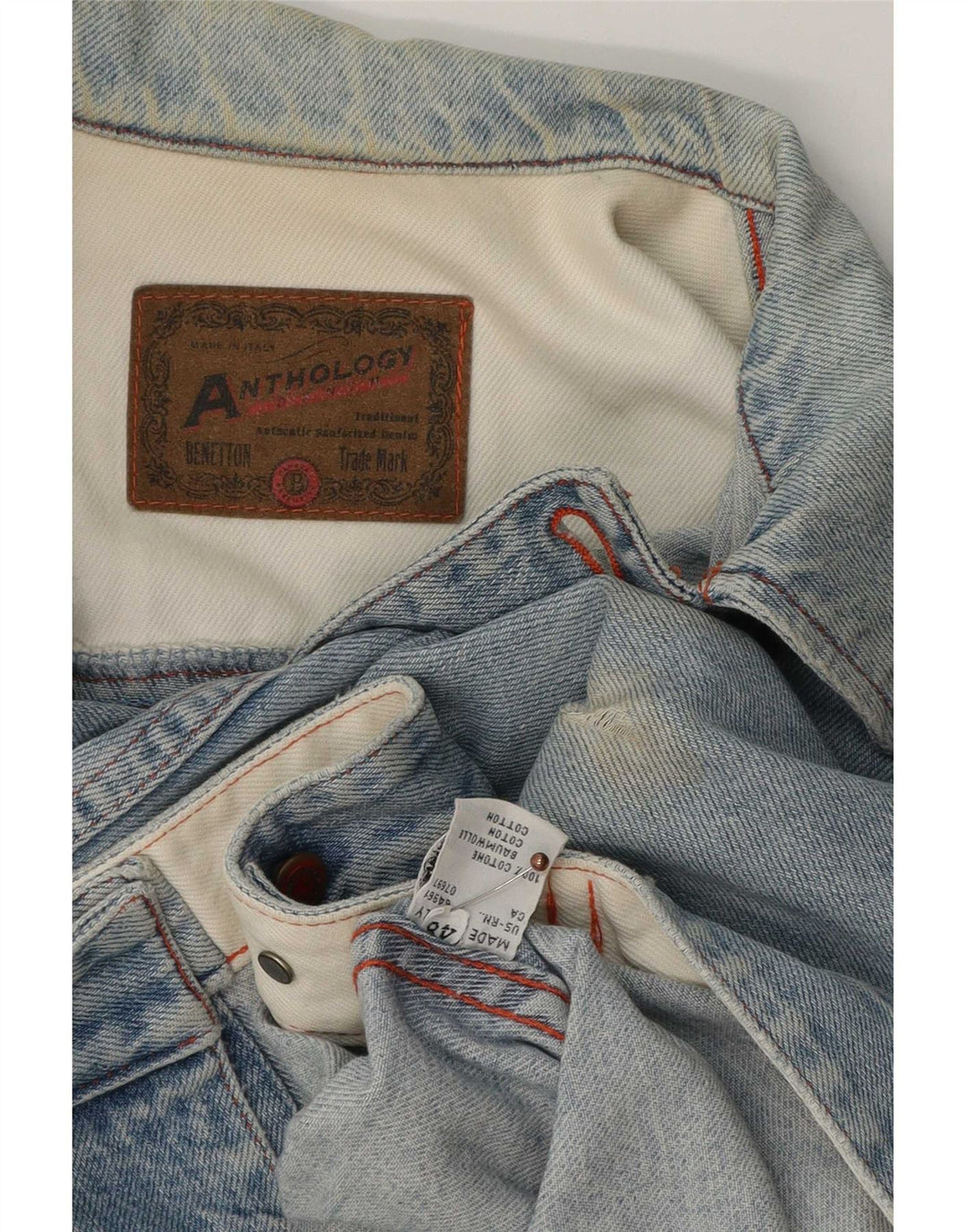 Jachetă de blugi pentru femei Benetton IT 48 XL, albastru, bumbac