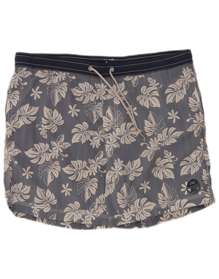 Pantaloni scurți de înot North Sails pentru bărbați, nailon mare, gri, floral