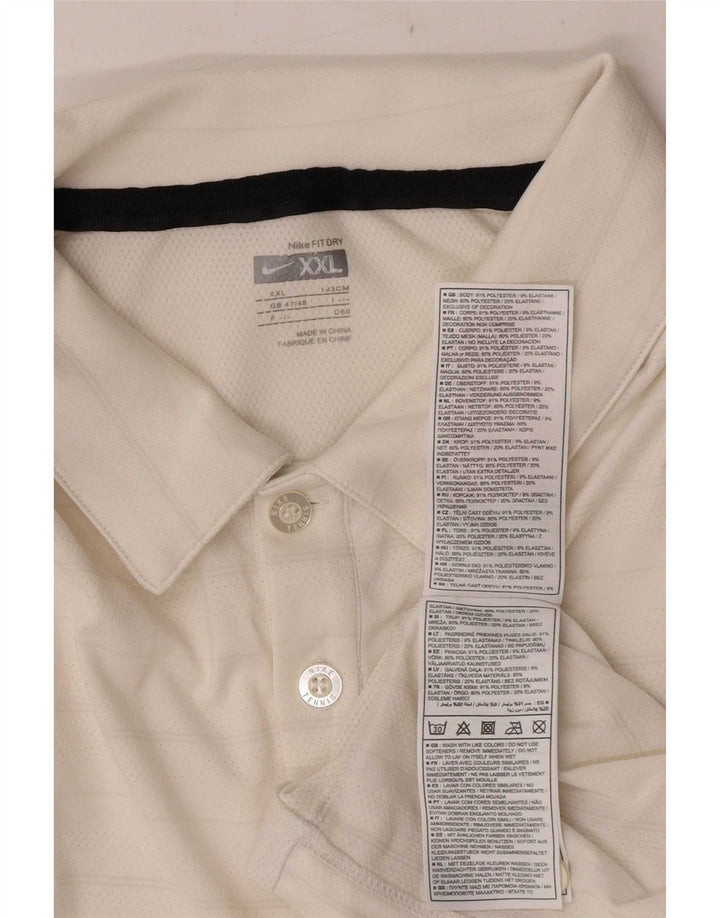 Tricou polo Nike pentru bărbați Marea Britanie 47/48 2XL Poliester cu dungi albe