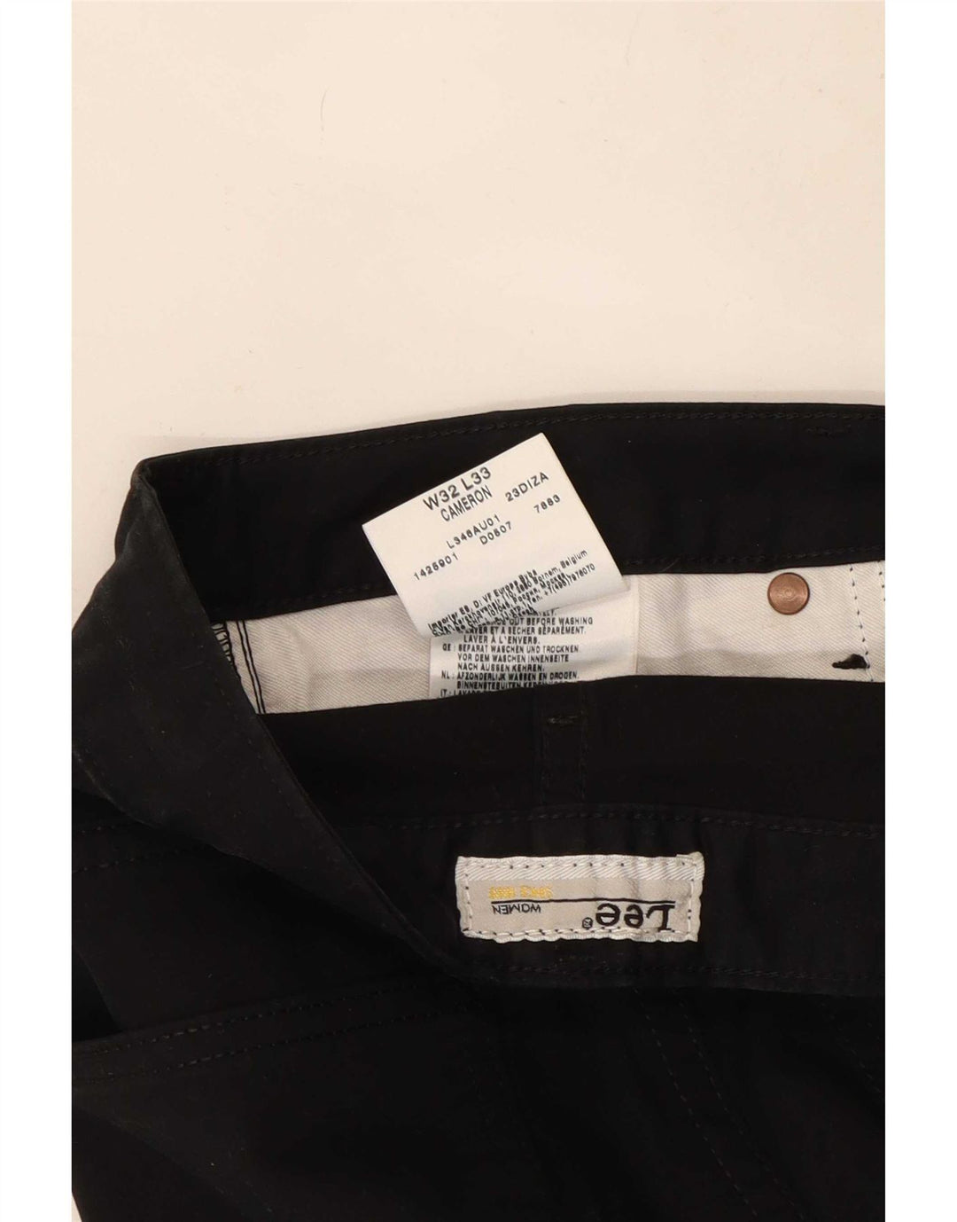 Pantaloni casual Lee Cameron Bootcut pentru femei W32 L33 bumbac negru