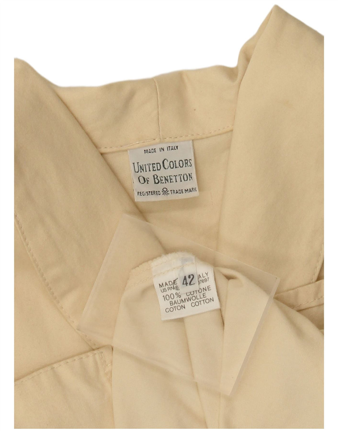 Pardesiu supradimensionat pentru femei Benetton IT 42 bumbac mediu bej
