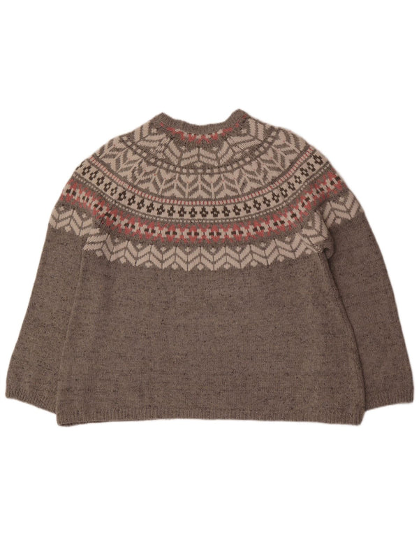 Pulover pentru femei Marks & Spencer, cu fulg de zăpadă, cu gâtul rotund, UK 18 XL, gri