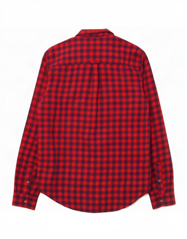 Cămașă de flanel pentru femei Superdry UK 10 Small Red Gingham Viscose
