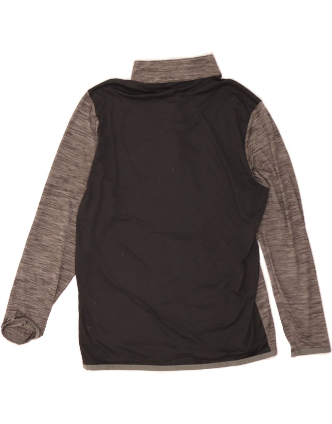 CHAMPION Womens Zip Neck Top Long Sleeve UK 14 Medium Grey Flecked Vintage Champion and Second-Hand Champion from Messina Hembry 