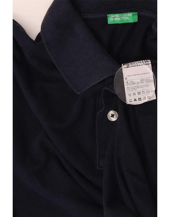 Tricou polo pentru bărbați Benetton, bumbac, albastru bleumarin mediu