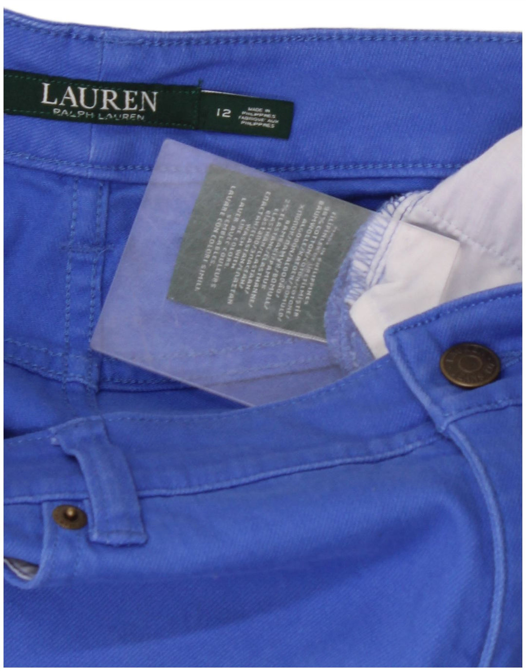 Blugi slim pentru femei RALPH LAUREN US 12 Large W34 L32 Blue Bumbac