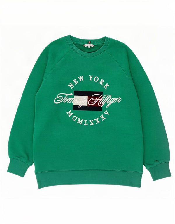 Hanorac grafic pentru bărbați Tommy Hilfiger Pulover mic, verde, bumbac