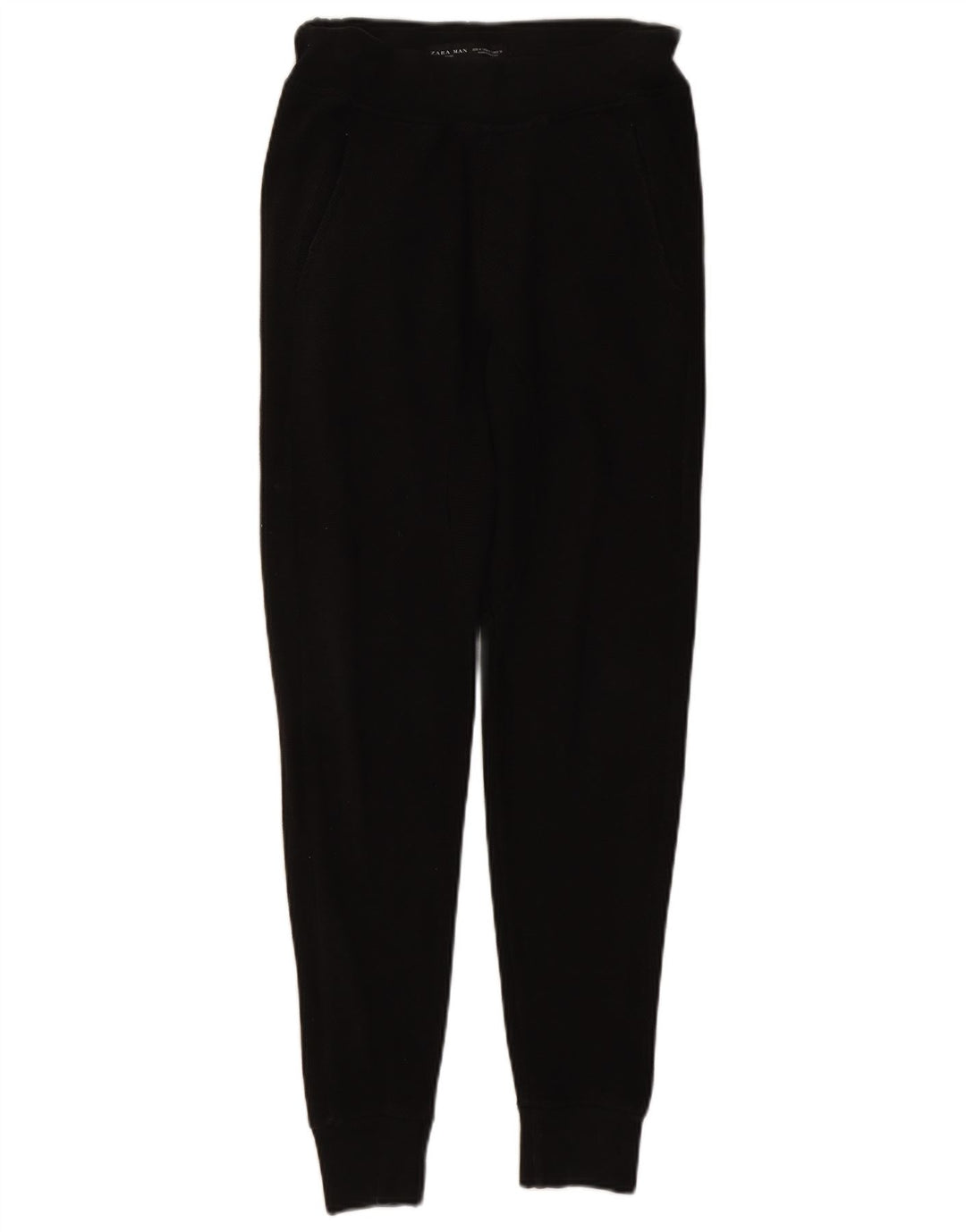 Pantaloni de trening Zara Barbati Joggeri Bumbac Negru Mediu