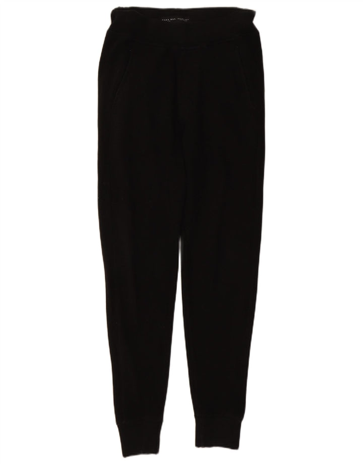Pantaloni de trening Zara Barbati Joggeri Bumbac Negru Mediu