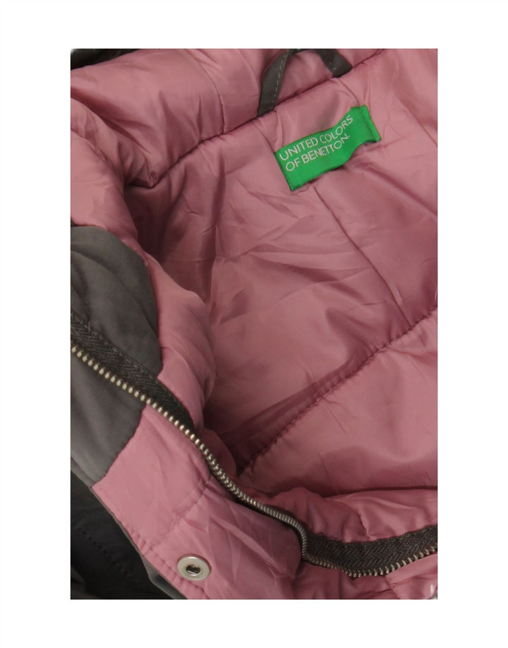 Palton căptușit cu glugă pentru femei Benetton UK 14 mare, gri