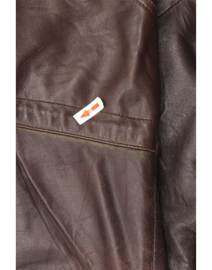 Jachetă de piele vintage pentru bărbați UK 44 2XL din piele neagră
