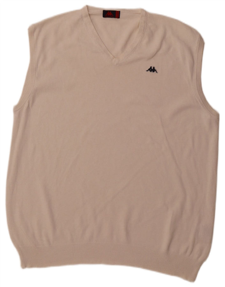 KAPPA Vestă pentru bărbați, 2XL, bumbac alb