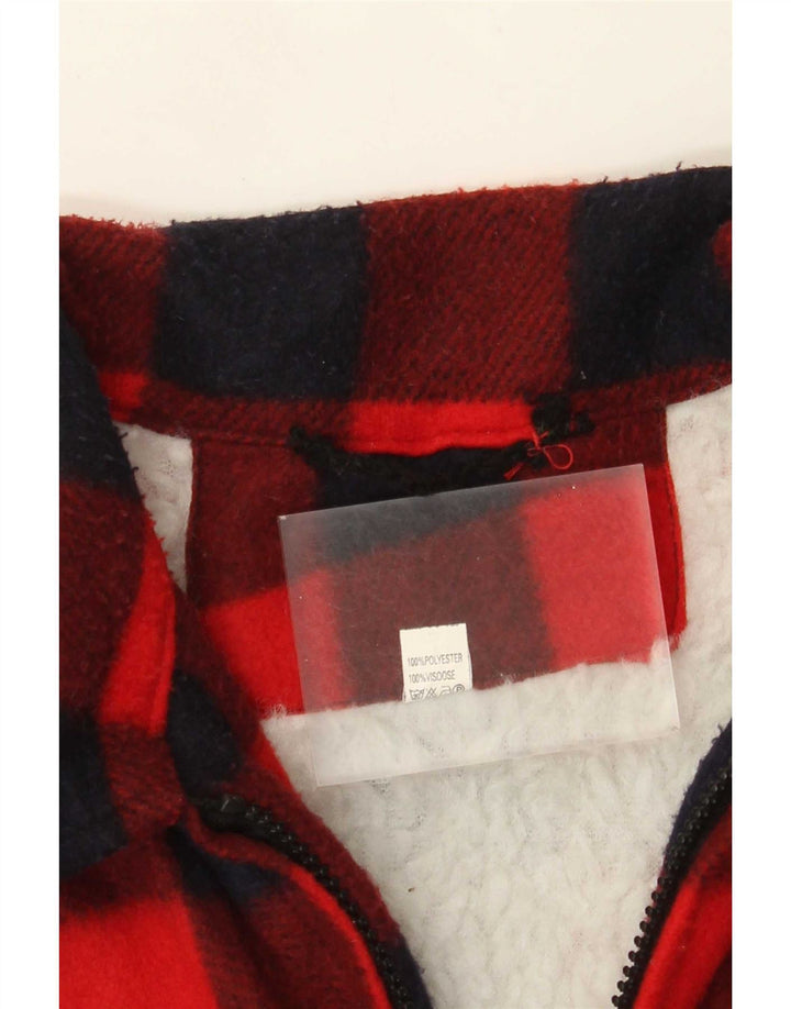 Cămașă vintage pentru bărbați din fleece Lumberjack, mare, roșu, poliester