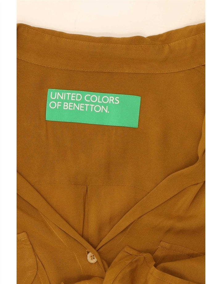 Bluză cămașă pentru femei Benetton UK 16 Large Beige