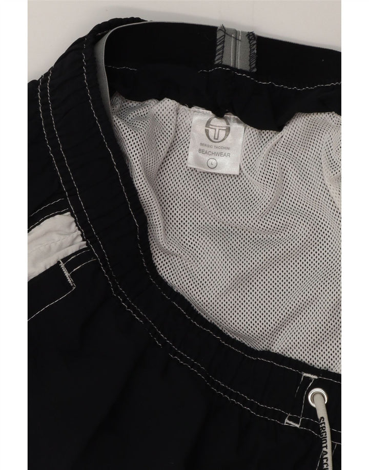 SERGIO TACCHINI Pantaloni scurți de înot pentru bărbați, mari, negru, poliester color bloc