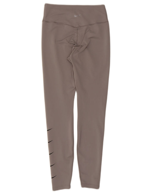 Leggings grafic Nike Dri Fit pentru femei UK 12 Medium Gri Poliester