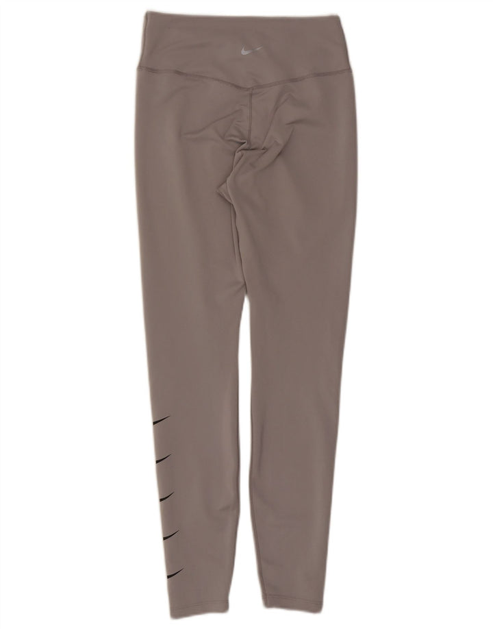 Leggings grafic Nike Dri Fit pentru femei UK 12 Medium Gri Poliester