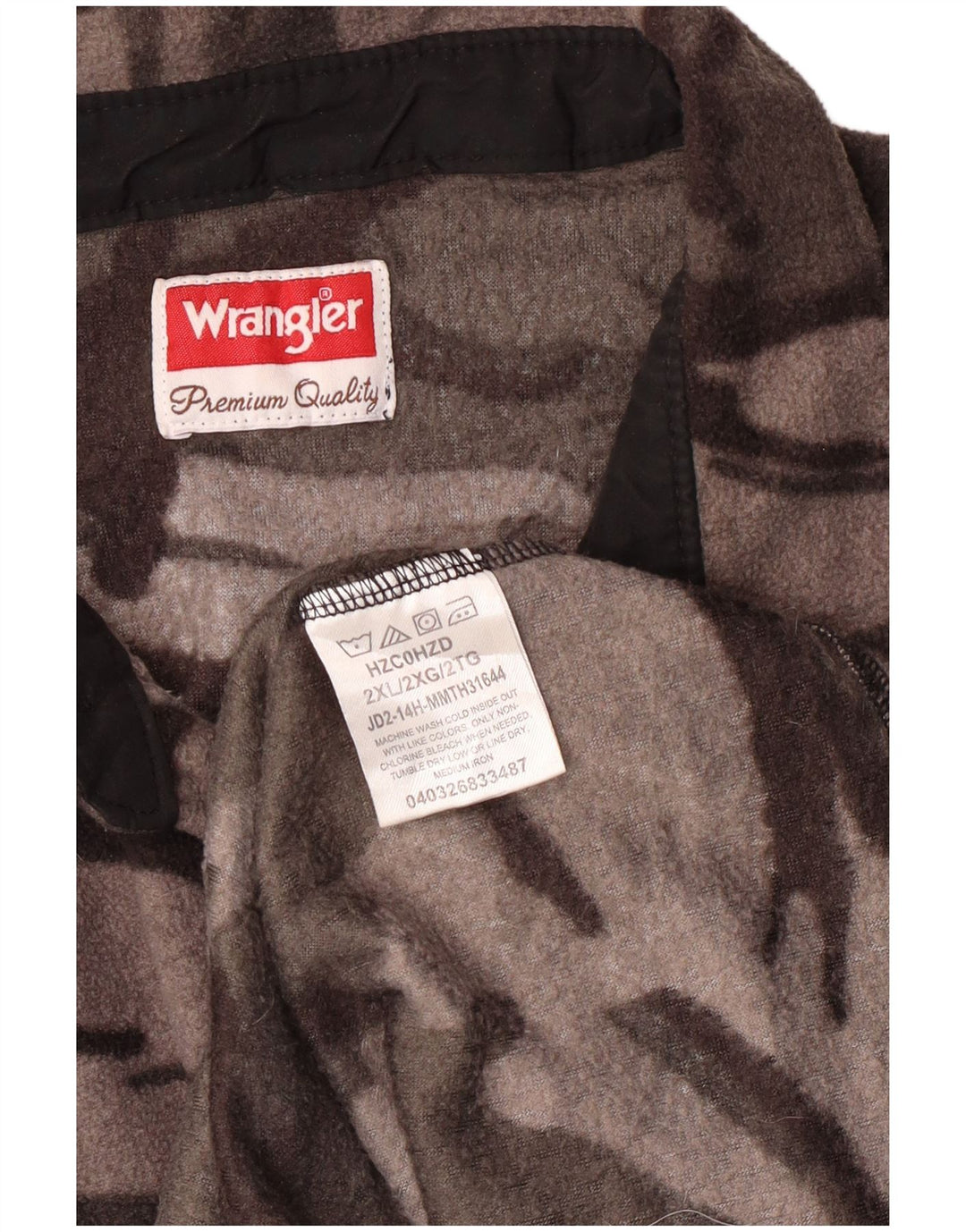 Cămașă din lână Wrangler pentru bărbați 2XL, gri camuflaj